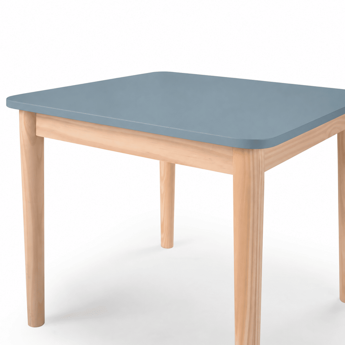 Mesa Infantil Quadrada de Madeira Maciça 61cm Azul com Porta-Lápis e Suporte para Papel Mesa Infantil Quadrada de Madeira Maciça 61cm Azul com Porta-Lápis e Suporte para Papel