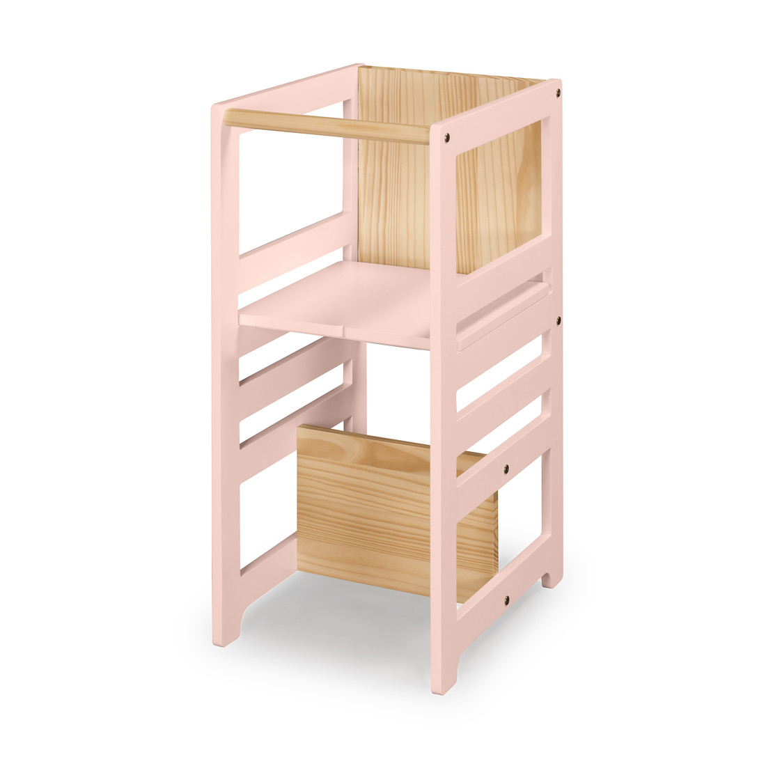 Torre de Aprendizagem Montessori 4 em 1 Rosa Cadeirão Ajustável, Mesinha de Atividades, Quadro de Desenhos Torre de Aprendizagem Montessori 4 em 1 Rosa Cadeirão Ajustável, Mesinha de Atividades, Quadro de Desenhos