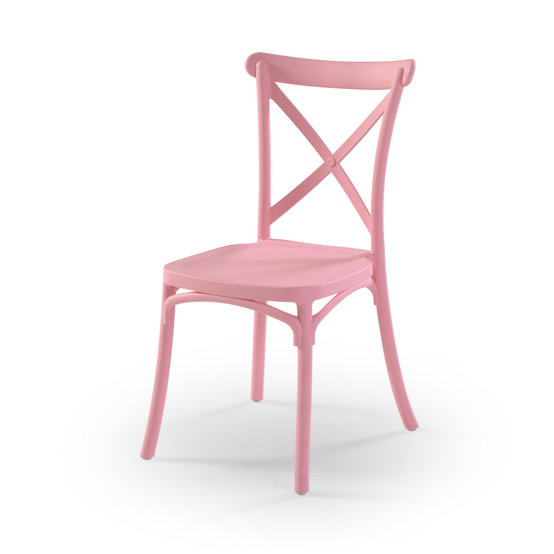 Cadeira Infantil Fiori em Polipropileno Com Encosto em X Rosa Cadeira Infantil Fiori em Polipropileno Com Encosto em X Rosa