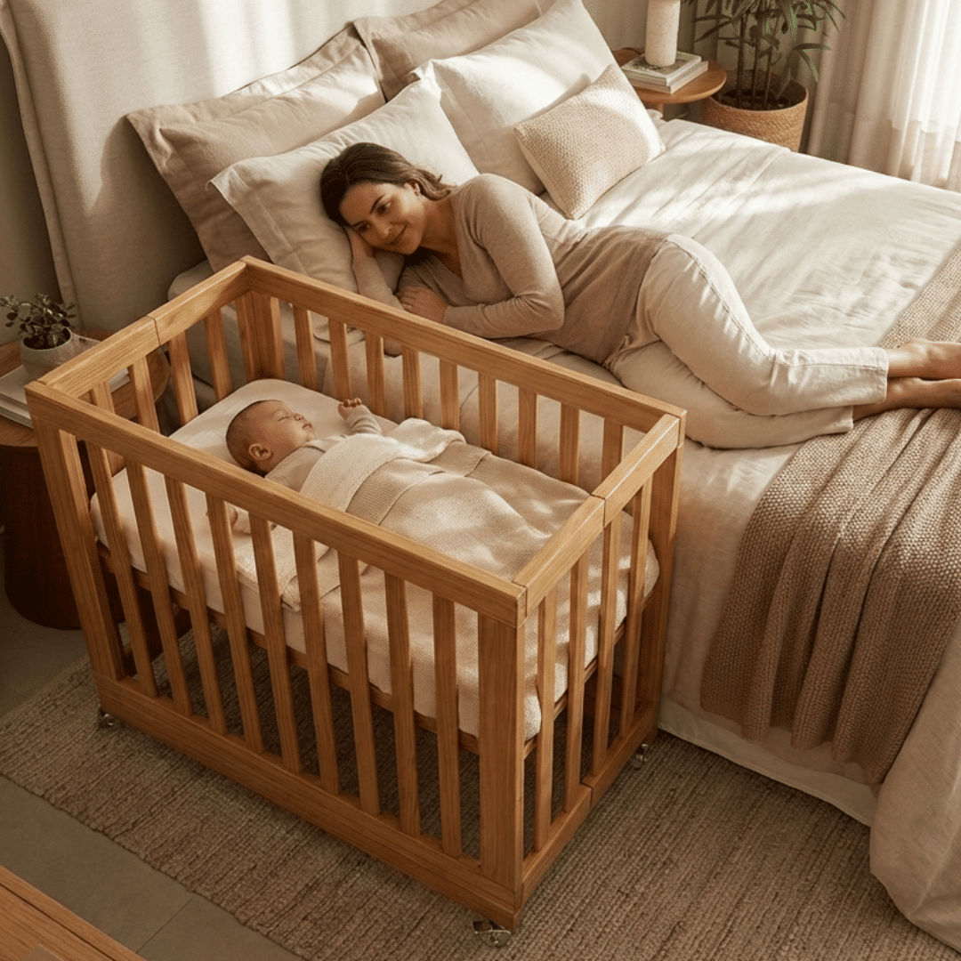 Mini Berço Dobrável Fold de Madeira na Cor Mel Mini Berço Dobrável Fold de Madeira na Cor Mel
