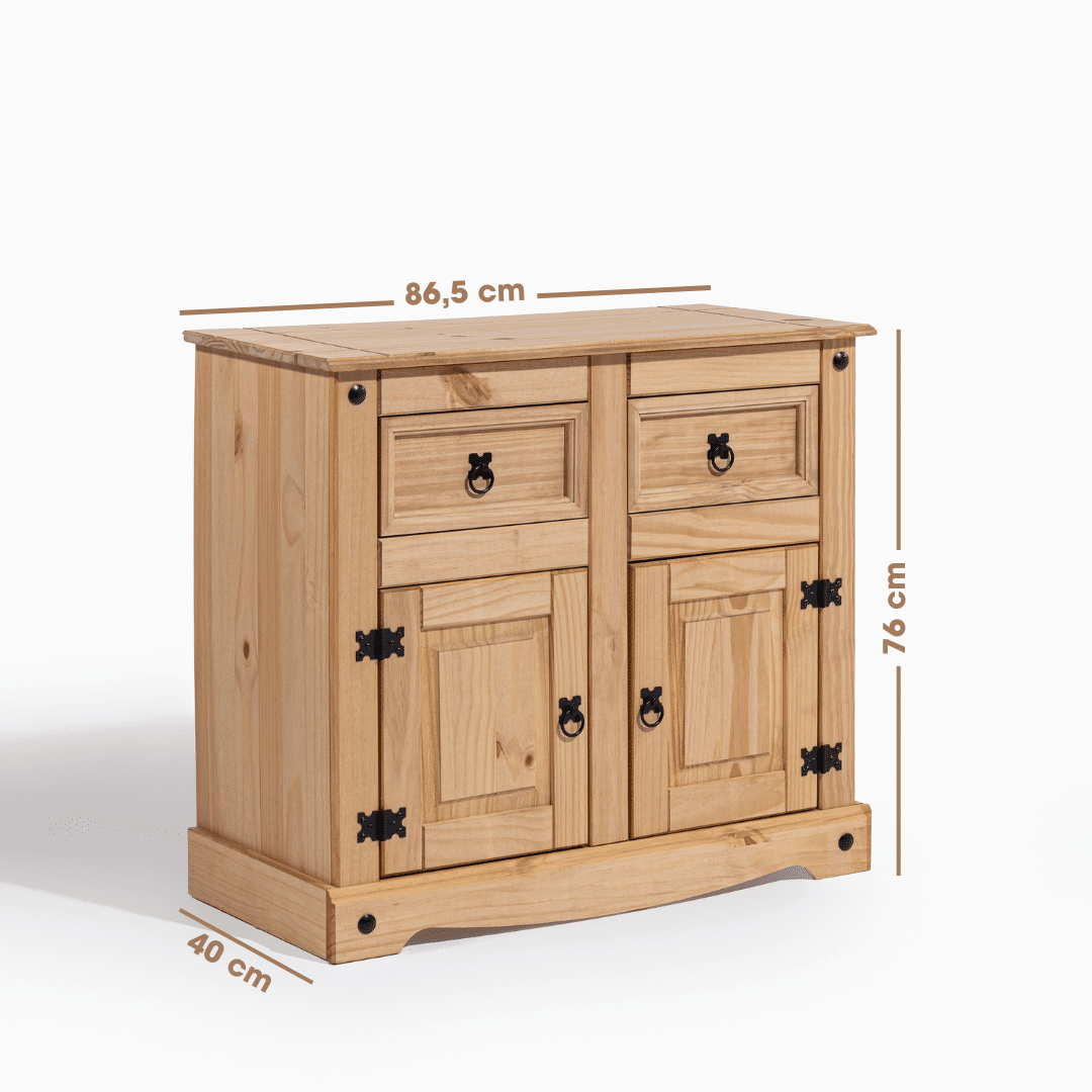 Balcão Buffet em Madeira Maciça de Pinus 2 Gavetas e 2 Portas Balcão Buffet em Madeira Maciça de Pinus 2 Gavetas e 2 Portas