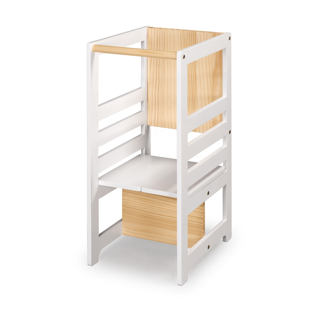 Torre de Aprendizagem Montessori 4 em 1 Branca Cadeirão Ajustável, Mesinha de Atividades, Quadro de Desenhos Torre de Aprendizagem Montessori 4 em 1 Branca Cadeirão Ajustável, Mesinha de Atividades, Quadro de Desenhos