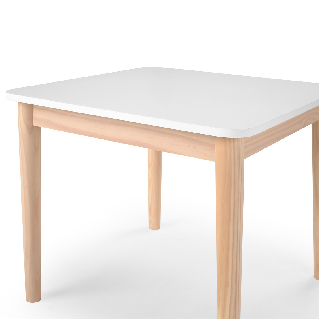 Mesa Infantil Quadrada de Madeira Maciça 61cm Branca Mesa Infantil Quadrada de Madeira Maciça 61cm Branca
