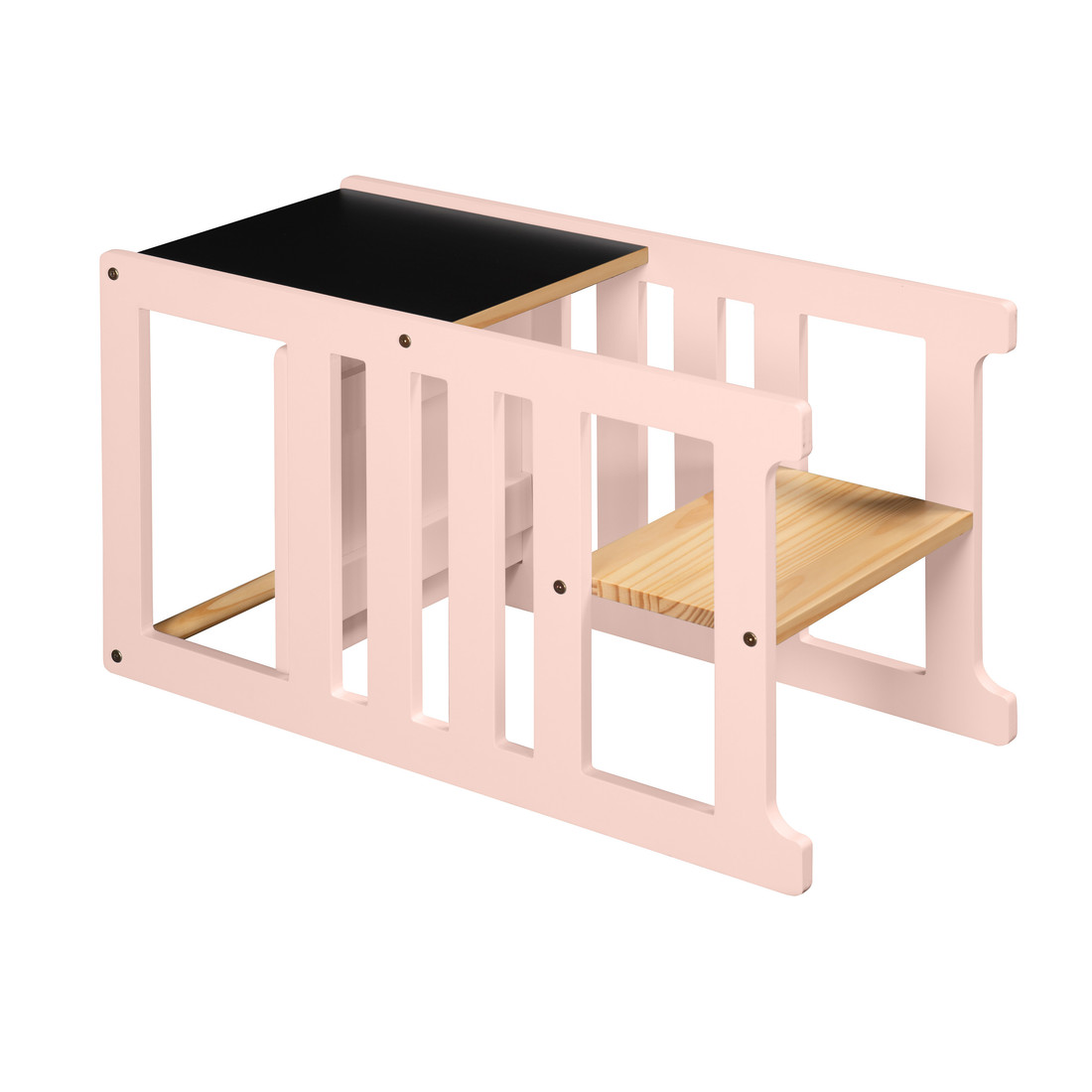 Torre de Aprendizagem Montessori 4 em 1 Rosa Cadeirão Ajustável, Mesinha de Atividades, Quadro de Desenhos Torre de Aprendizagem Montessori 4 em 1 Rosa Cadeirão Ajustável, Mesinha de Atividades, Quadro de Desenhos