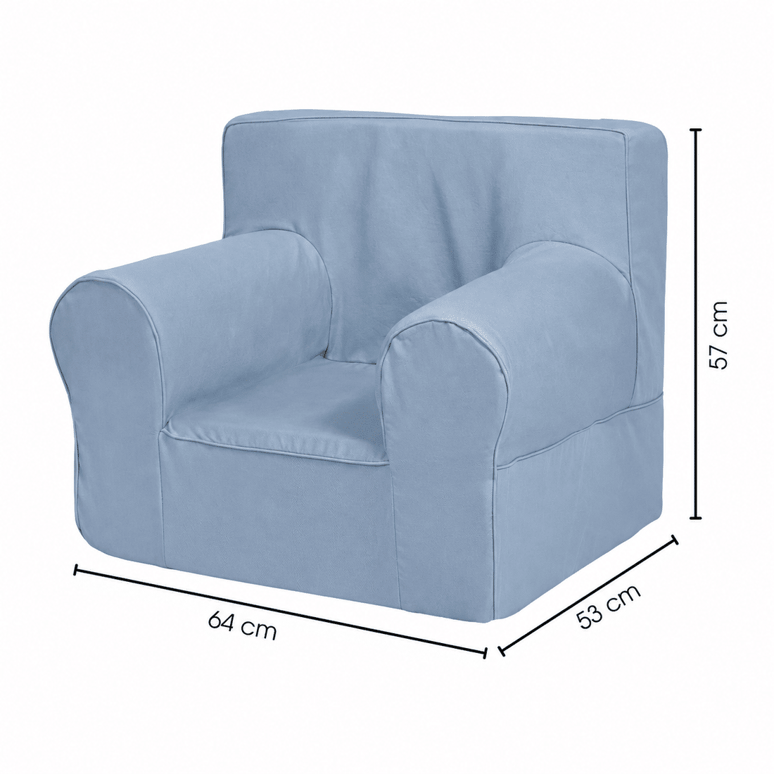 Mini Sofá Poltrona Infantil Azul de Espuma com Alça de Transporte e Capa Lavável Mini Sofá Poltrona Infantil Azul de Espuma com Alça de Transporte e Capa Lavável