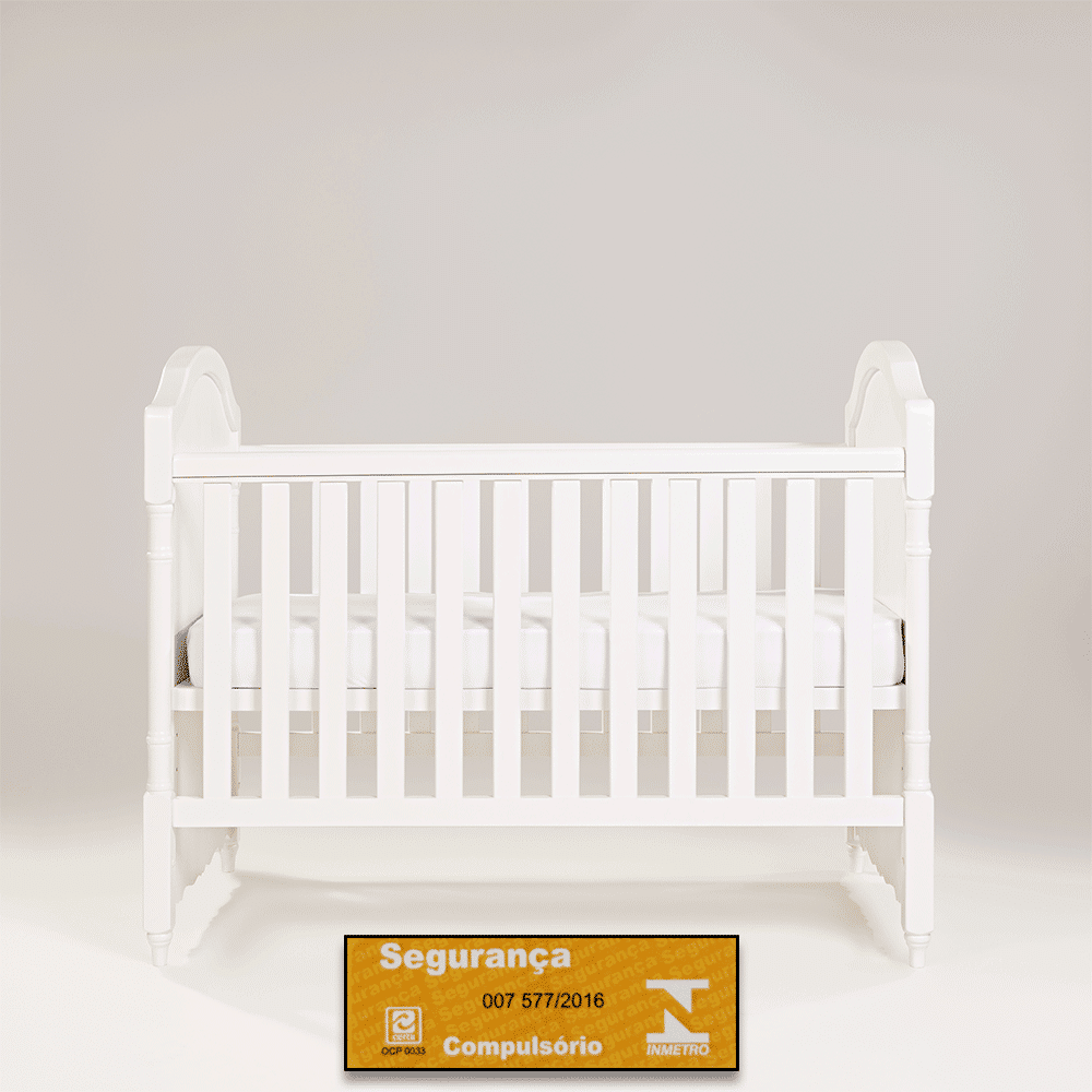 Kit Lilie Berço 2 em 1 e Cômoda 8 Gavetas em Madeira Maciça Branco Fosco Kit Lilie Berço 2 em 1 e Cômoda 8 Gavetas em Madeira Maciça Branco Fosco