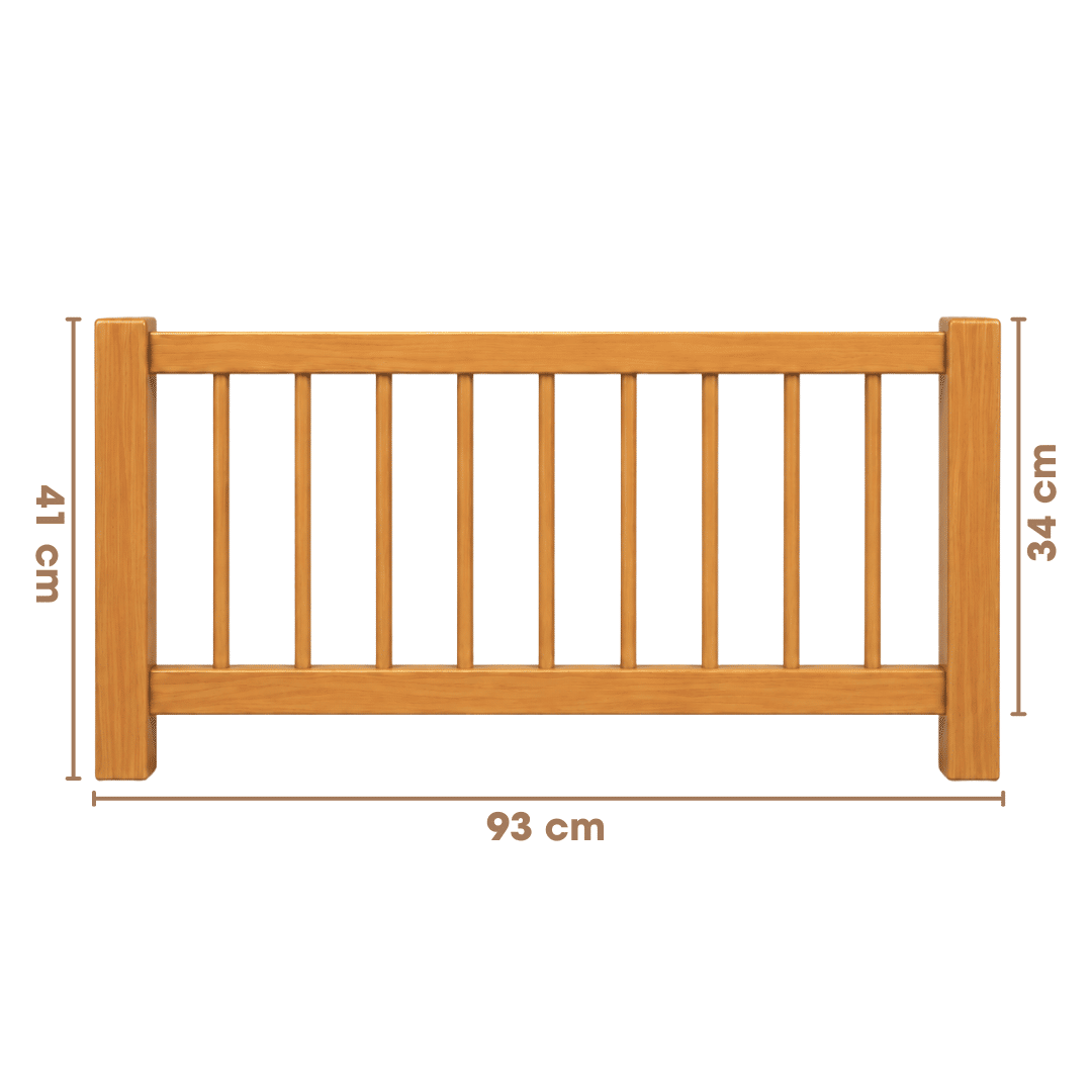 Grade de Proteção Adicional para Cama Infantil em Madeira Maciça Pinus Mel 93x41cm Grade de Proteção Adicional para Cama Infantil em Madeira Maciça Pinus Mel 93x41cm