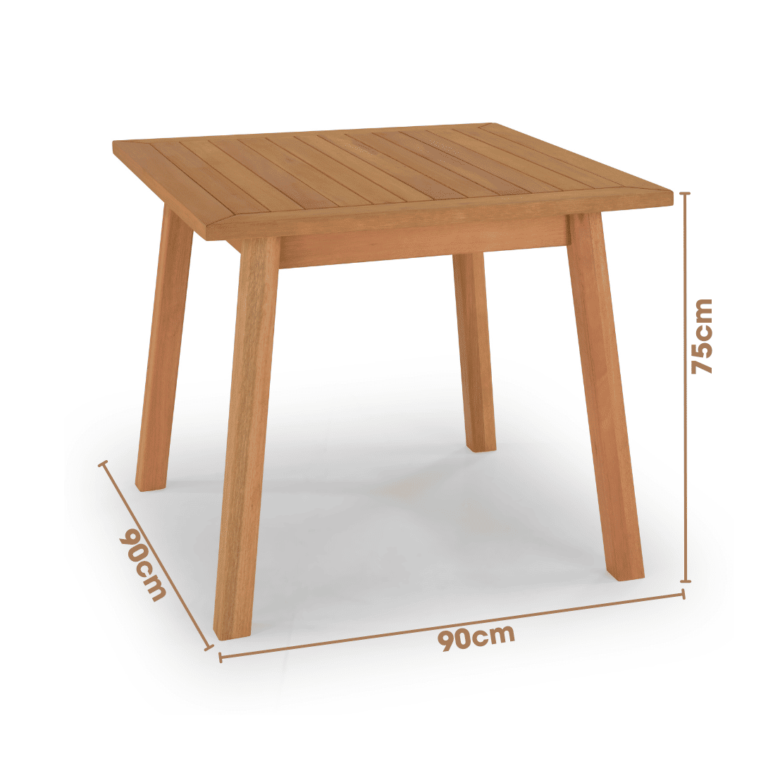 Conjunto de Mesa Quadrada com 4 Cadeiras em Madeira de Eucalipto com Encosto em Rattan Natural na Cor Pitanga Conjunto de Mesa Quadrada com 4 Cadeiras em Madeira de Eucalipto com Encosto em Rattan Natural na Cor Pitanga