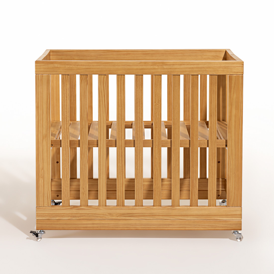 Mini Berço Dobrável Fold de Madeira na Cor Mel Mini Berço Dobrável Fold de Madeira na Cor Mel