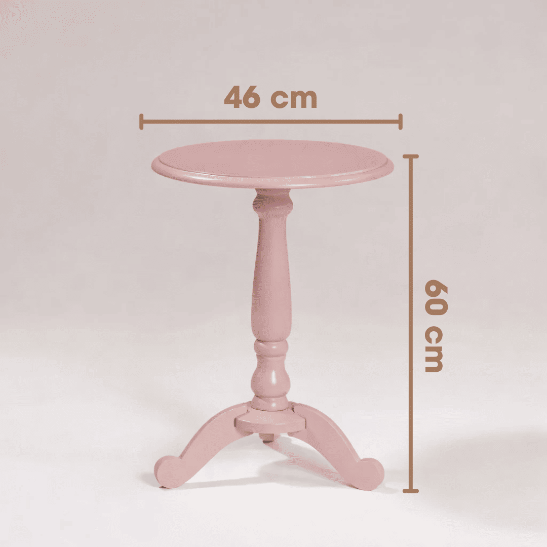 Mesa Redonda Lateral de Apoio Rosa Soft Mesa Redonda Lateral de Apoio Rosa Soft