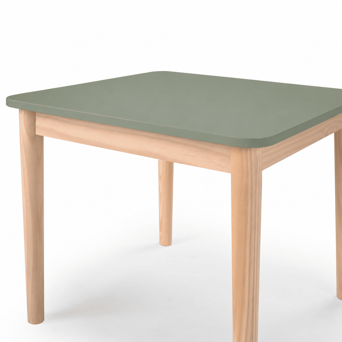 Mesa Infantil Quadrada de Madeira Maciça 61cm Verde Oliva com Porta-Lápis e Suporte para Papel Mesa Infantil Quadrada de Madeira Maciça 61cm Verde Oliva com Porta-Lápis e Suporte para Papel