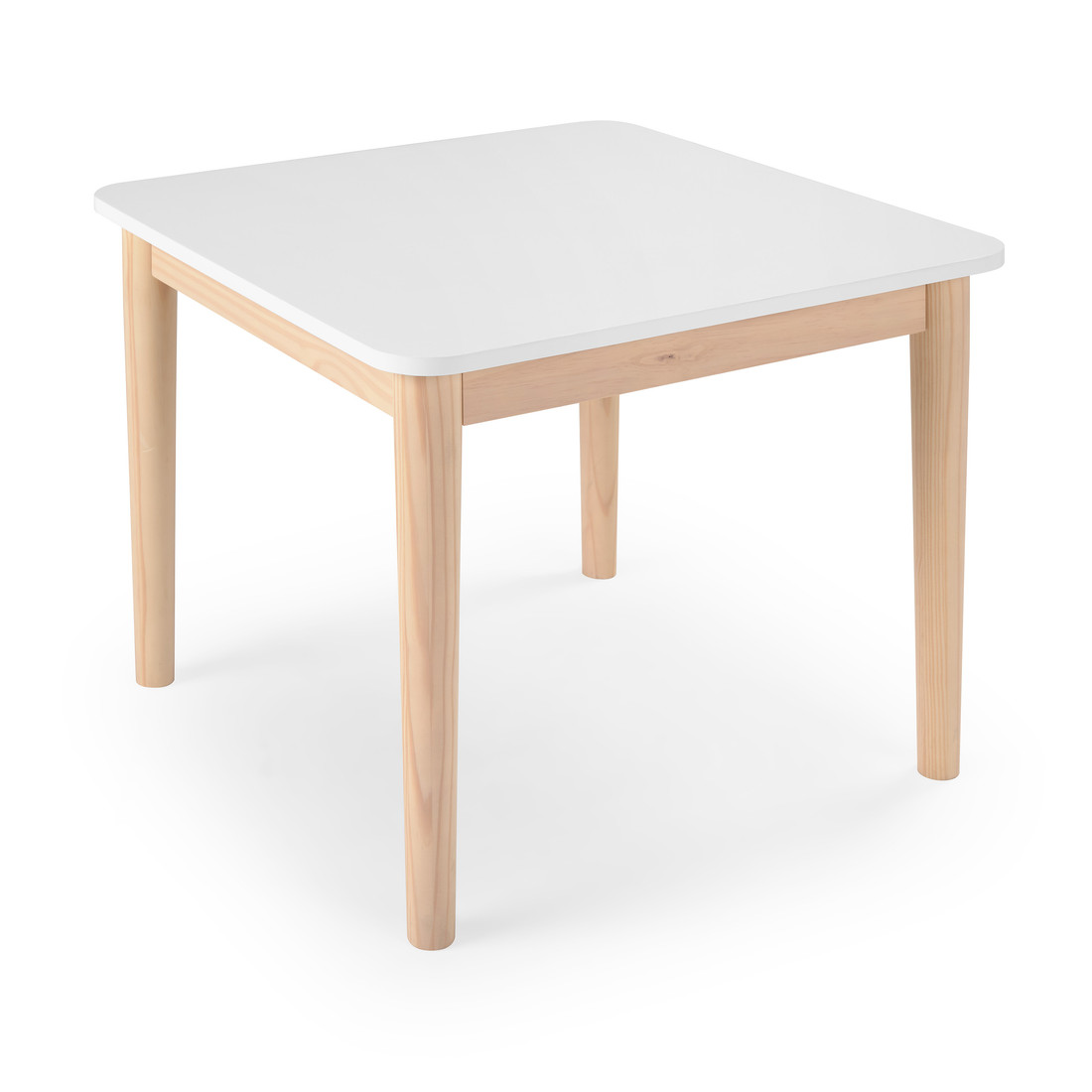 Mesa Infantil Quadrada de Madeira Maciça 61cm Branca Mesa Infantil Quadrada de Madeira Maciça 61cm Branca