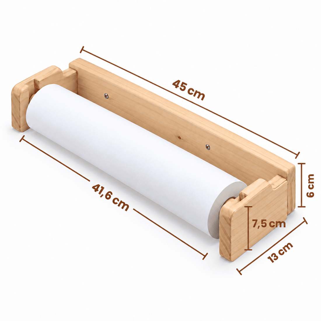 Mesa Infantil Quadrada de Madeira Maciça 61cm Natural com Porta-Lápis e Suporte para Papel