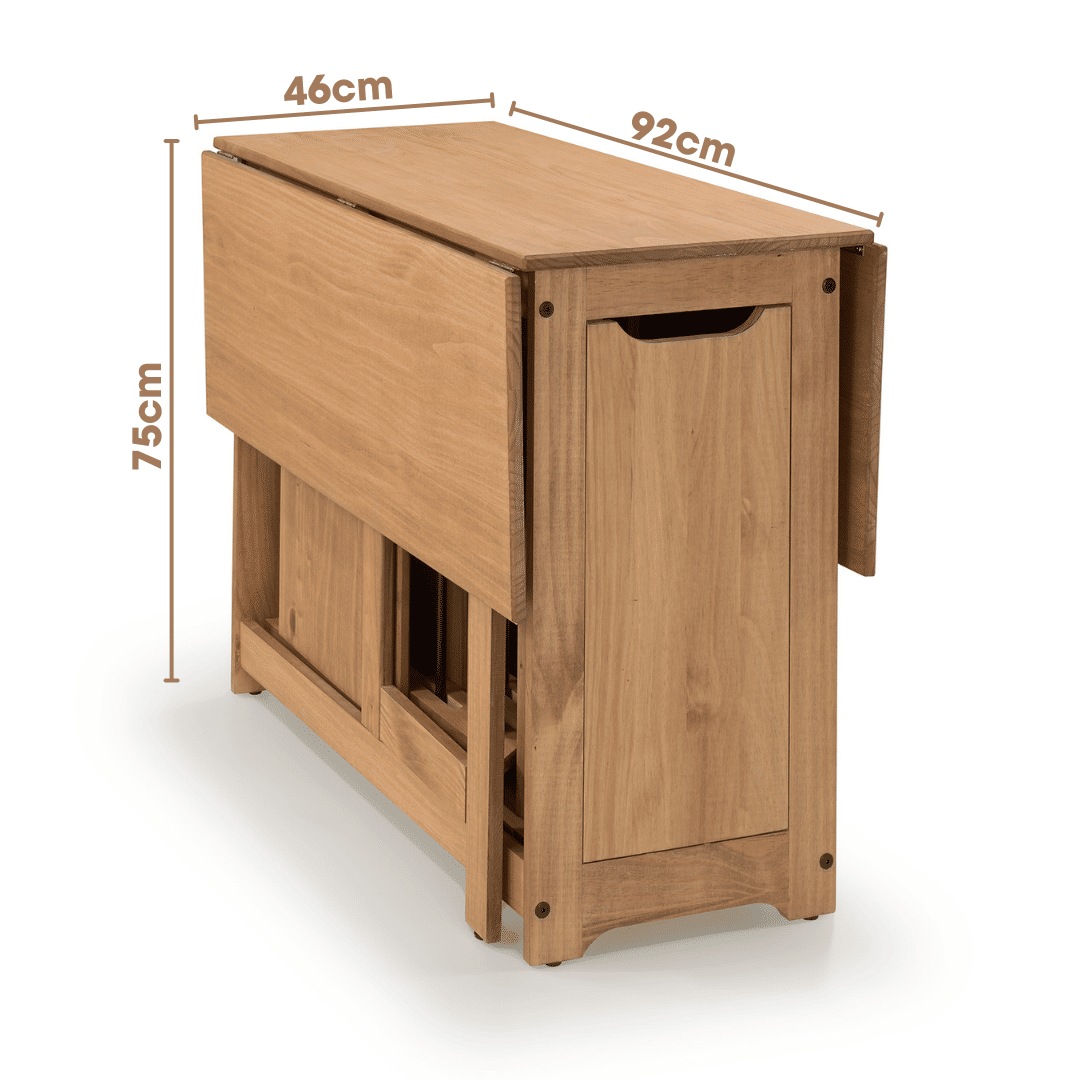 Mesa Dobrável Borboleta com 4 Cadeiras em Madeira Maciça de Pinus Cera