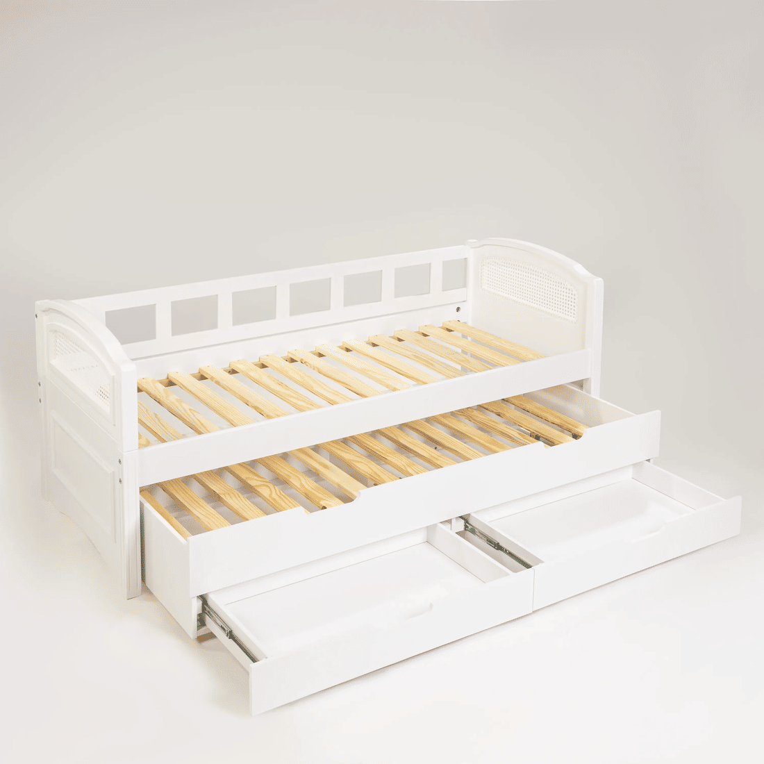Sofá Cama com Cama Auxiliar Feliz Branco com Tela Branca Sofá Cama com Cama Auxiliar Feliz Branco com Tela Branca