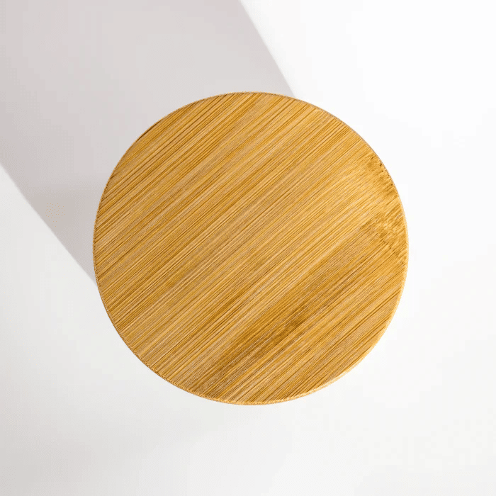 Pote Porta Algodão Cotonete Organizador Objetos Cerâmica com colchão Tampa de Bambu Kit Higiene Bebê