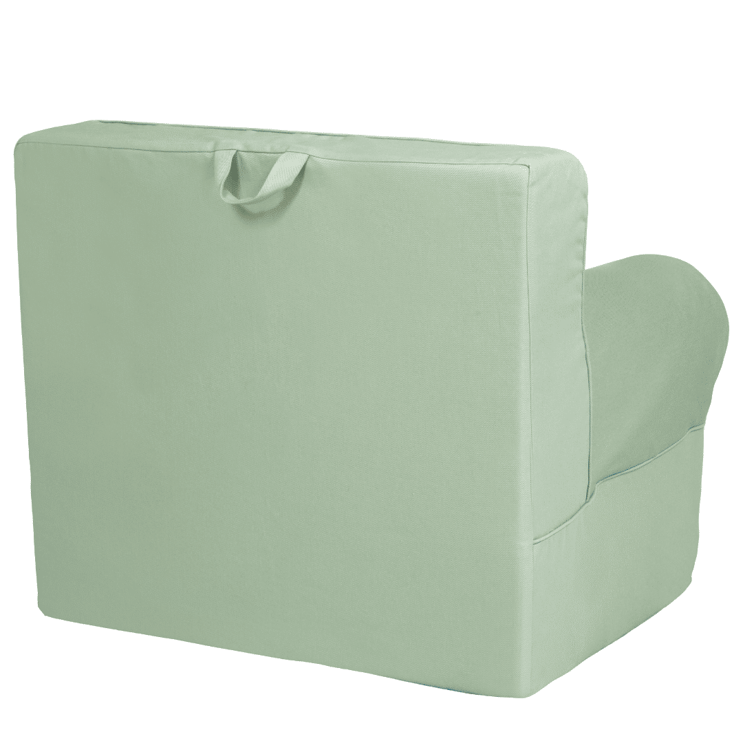 Mini Sofá Poltrona Infantil Verde de Espuma com Alça de Transporte e Capa Lavável