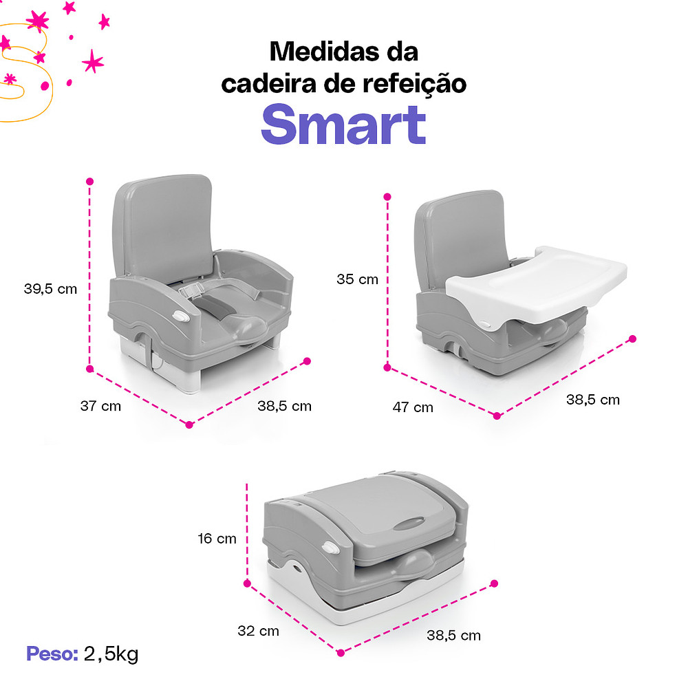 Cadeira Portátil Smart Cosco Cinza Cadeira Portátil Smart Cosco Cinza