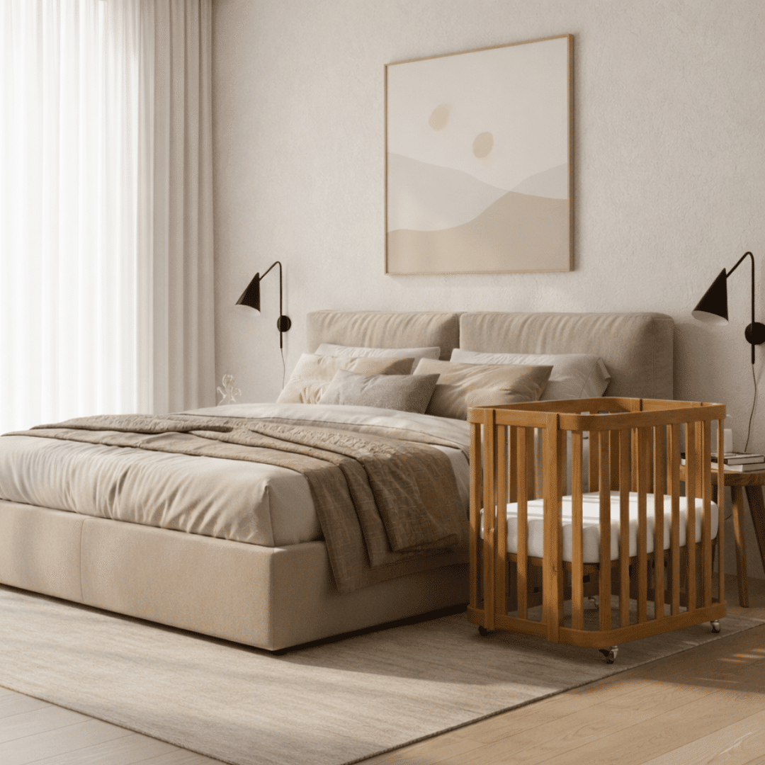 Berço Evolutivo 1,2,3 de Madeira Maciça 3 em 1 na Cor Mel com Rodinhas Berço Evolutivo 1,2,3 de Madeira Maciça 3 em 1 na Cor Mel com Rodinhas