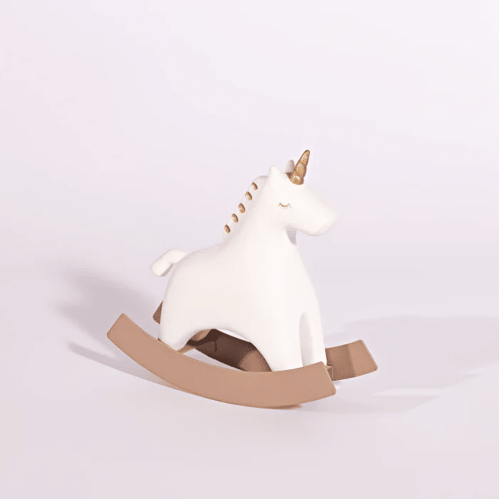 Unicórnio Decorativo Branco e Preto Unicórnio Decorativo Branco e Preto