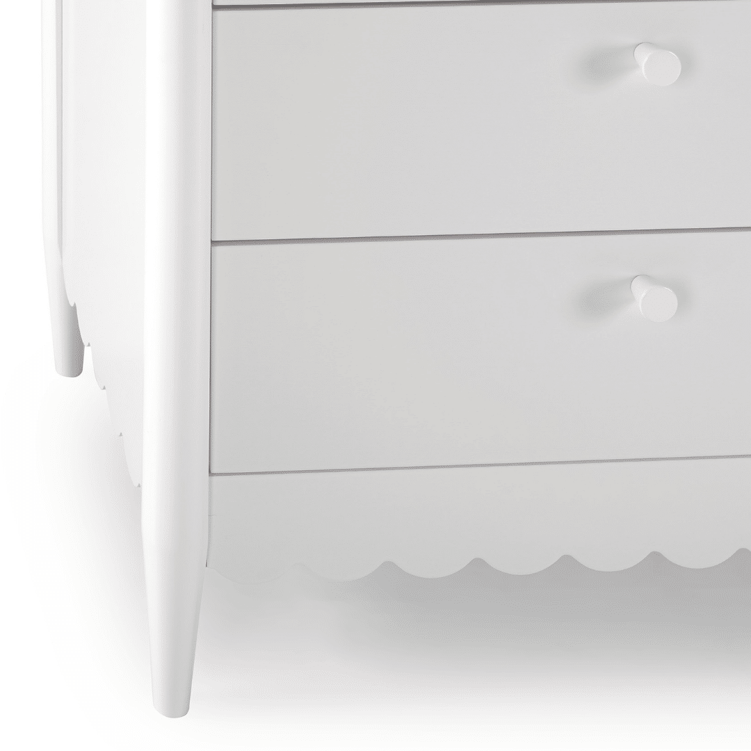 Cômoda Pop 4 Gavetas e 1 Porta em Madeira Maciça Branca