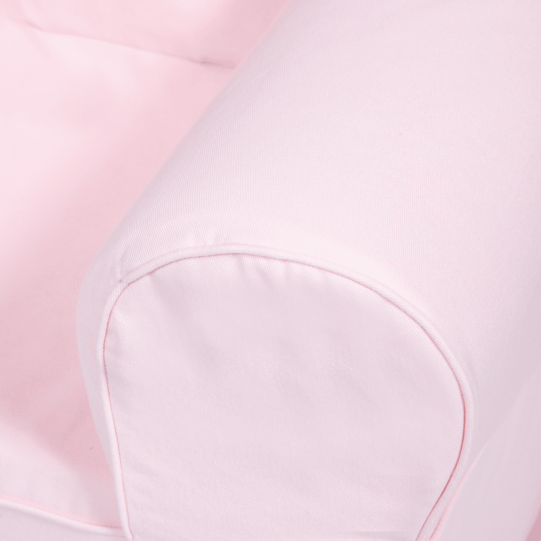 Mini Sofá Poltrona Infantil Rosa de Espuma com Alça de Transporte e Capa Lavável