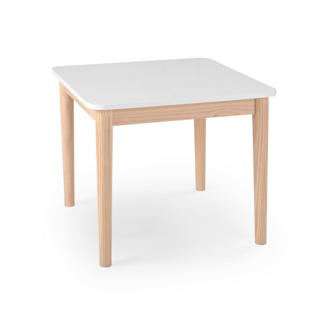 Mesa Infantil Quadrada de Madeira Maciça 61cm Branca Mesa Infantil Quadrada de Madeira Maciça 61cm Branca