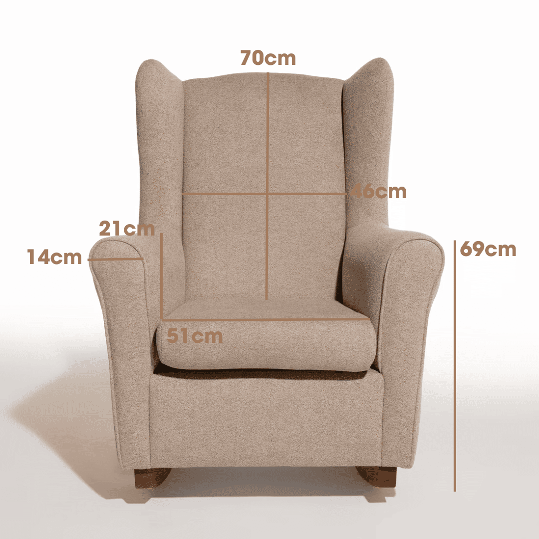 Poltrona de Amamentação Cloud com Balanço e Puff Bouclé Bege Poltrona de Amamentação Cloud com Balanço e Puff Bouclé Bege