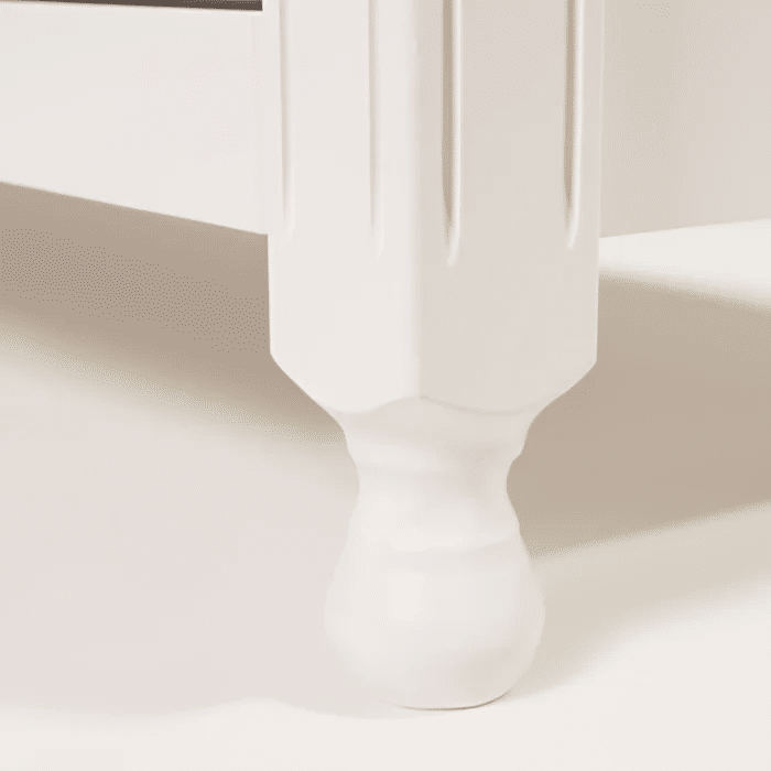 Kit Berço 3 em 1 + Cômoda 4 gavetas e 1 Porta com Rattan Branco | Linha Feliz + 1,2,3