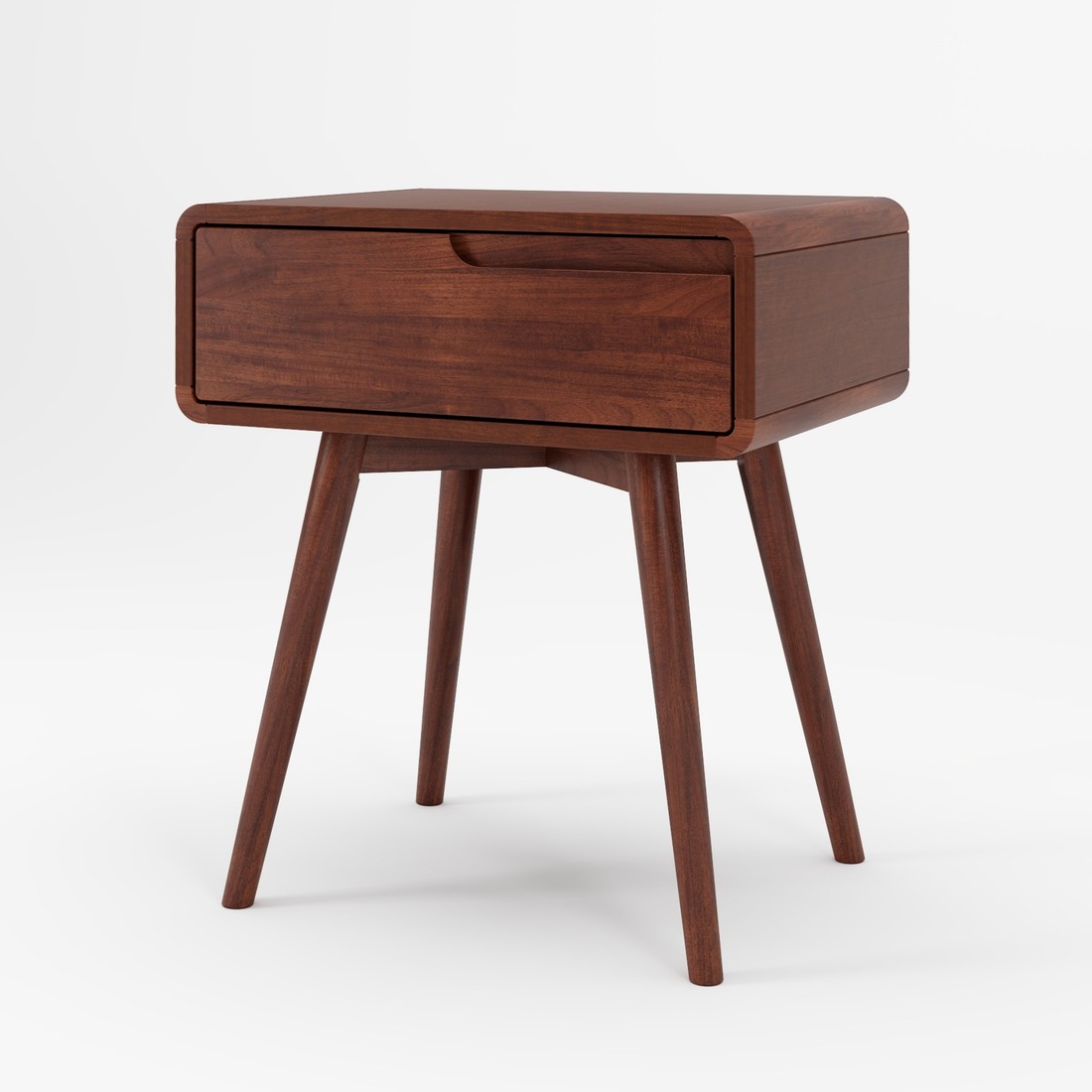 Mesa de Cabeceira Esquerda Joy com 1 Gaveta em Madeira Maciça Cor Castanho Mesa de Cabeceira Esquerda Joy com 1 Gaveta em Madeira Maciça Cor Castanho