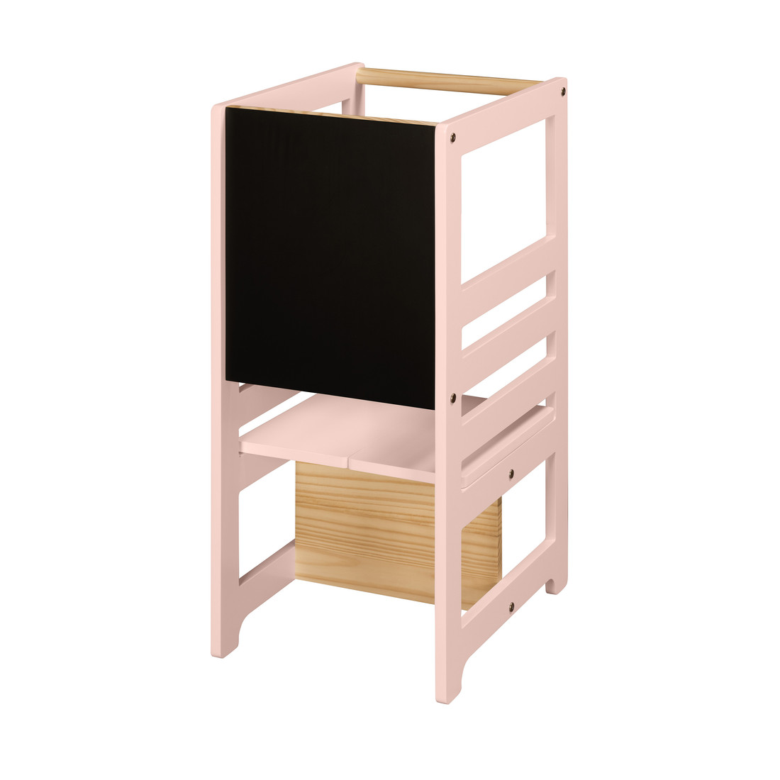 Torre de Aprendizagem Montessori 4 em 1 Rosa Cadeirão Ajustável, Mesinha de Atividades, Quadro de Desenhos Torre de Aprendizagem Montessori 4 em 1 Rosa Cadeirão Ajustável, Mesinha de Atividades, Quadro de Desenhos