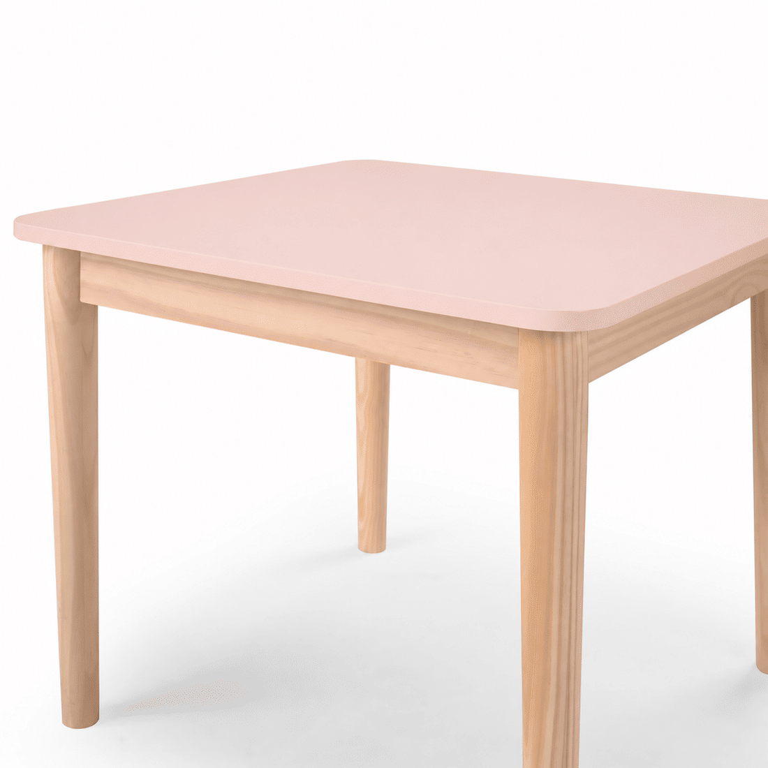 Mesa Infantil Quadrada de Madeira Maciça 61cm Rosa com Porta-Lápis e Suporte para Papel Mesa Infantil Quadrada de Madeira Maciça 61cm Rosa com Porta-Lápis e Suporte para Papel