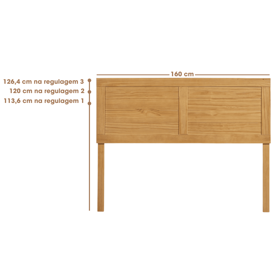 Cabeceira de Cama QUEEN 160cm Plus em Madeira Maciça com Regulagem de Altura Cabeceira de Cama QUEEN 160cm Plus em Madeira Maciça com Regulagem de Altura
