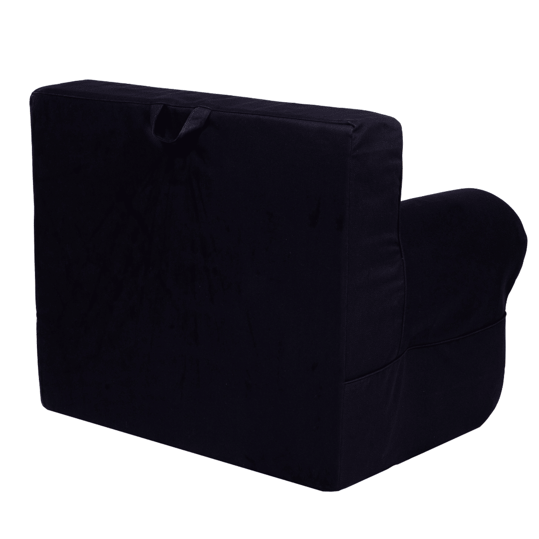 Mini Sofá Poltrona Infantil Azul Marinho de Espuma com Alça de Transporte e Capa Lavável
