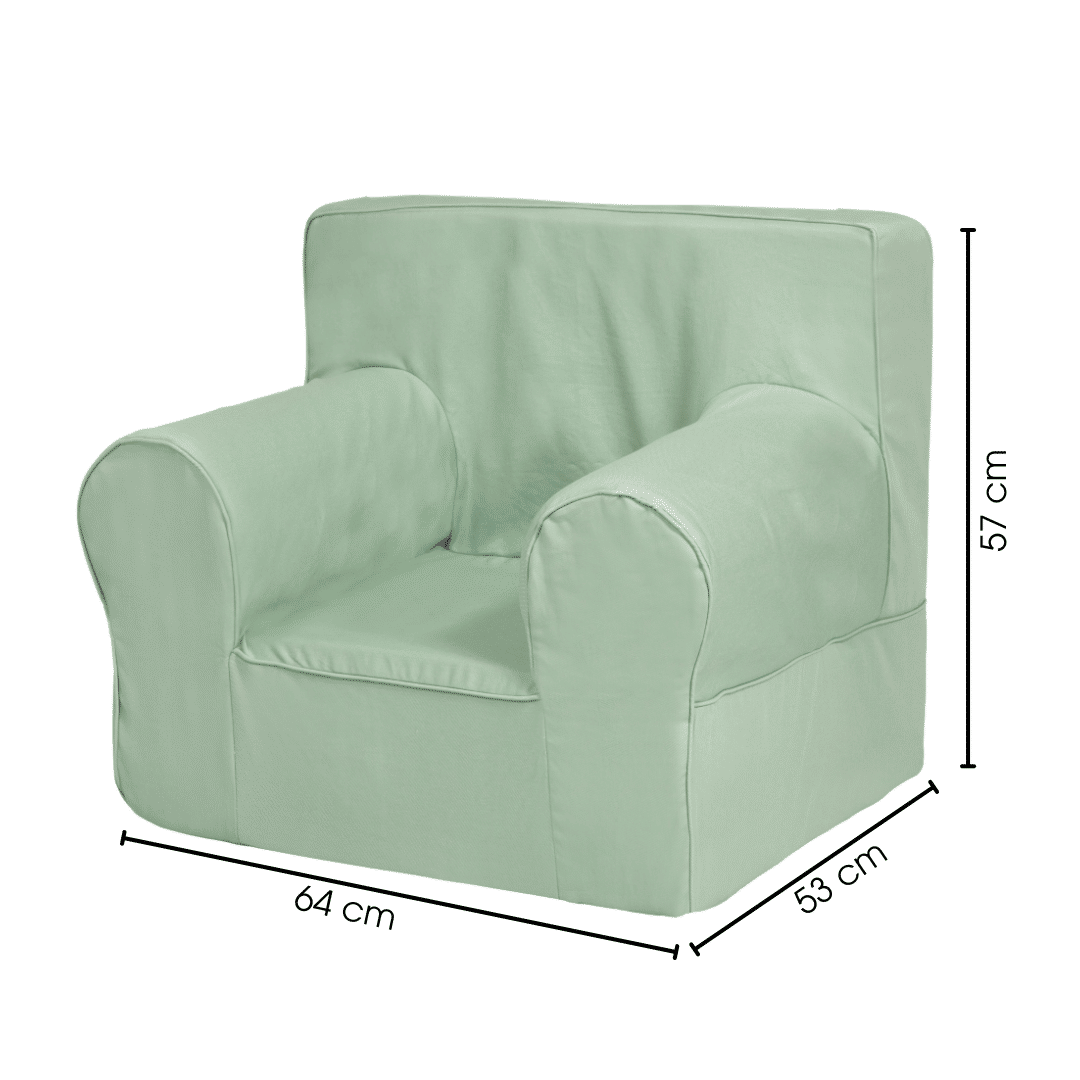 Mini Sofá Poltrona Infantil Verde de Espuma com Alça de Transporte e Capa Lavável Mini Sofá Poltrona Infantil Verde de Espuma com Alça de Transporte e Capa Lavável