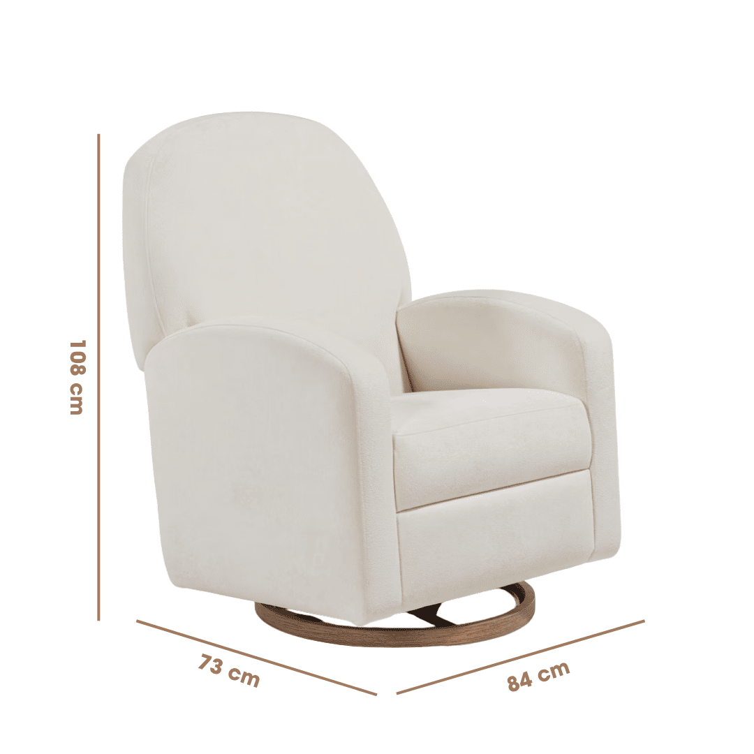 Poltrona de Amamentação Nina Giratória com Balanço Bouclé Branco