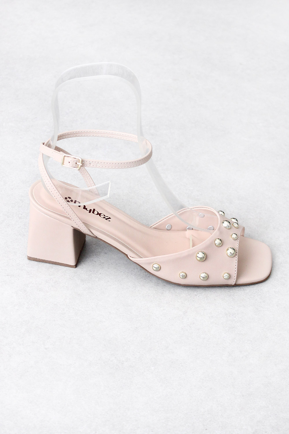 Sandália Mybez Mabel com Tachas | Salto Bloco 7cm