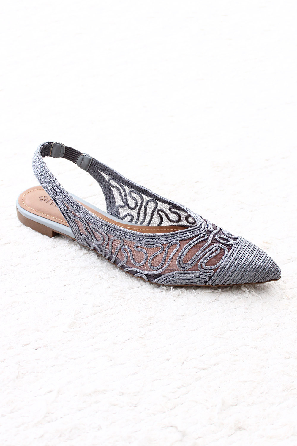 Sapatilha Mybez Beatriz com Bordado, Tela e Elástico de Ajuste