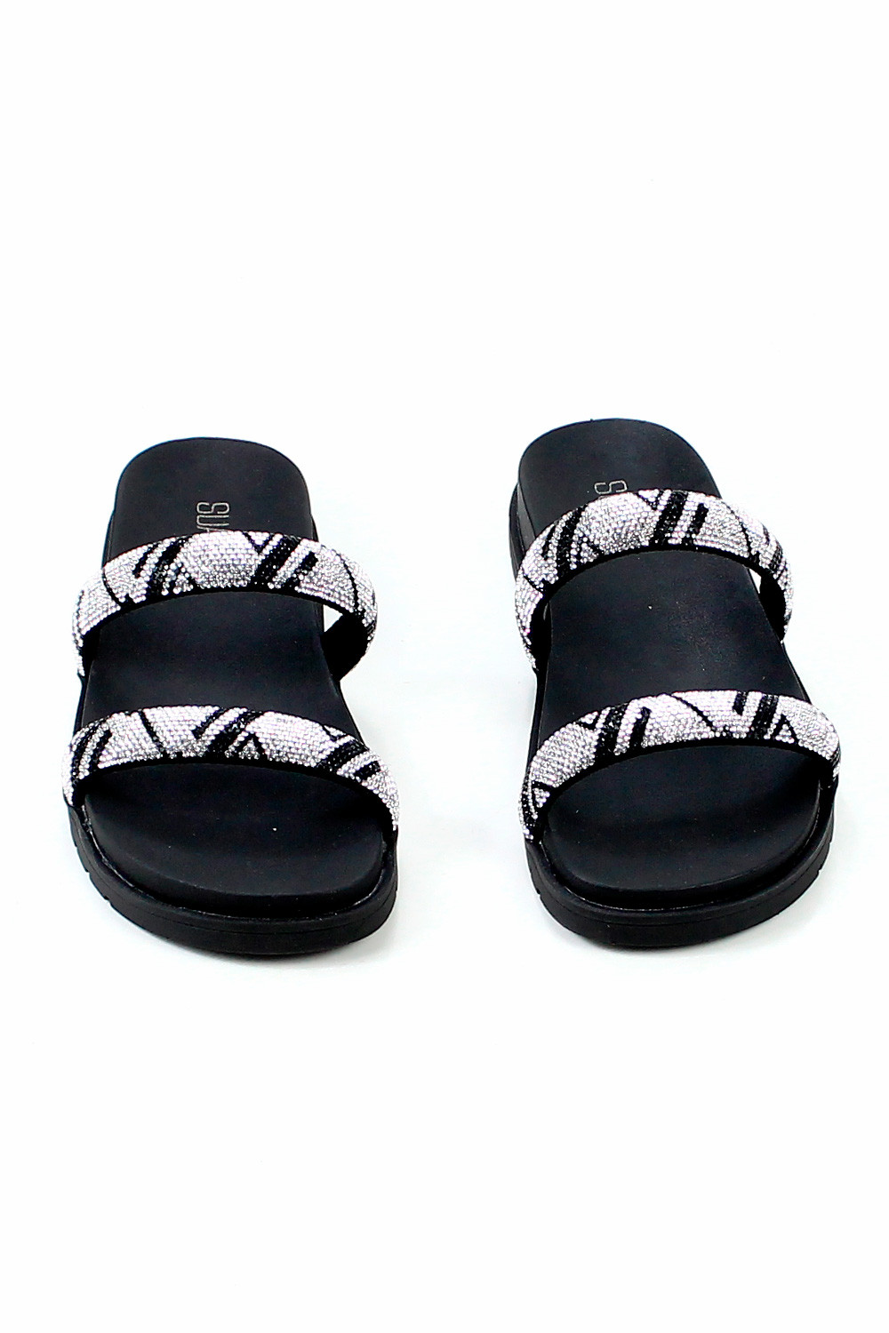 Papete Flatform com tiras em Strass