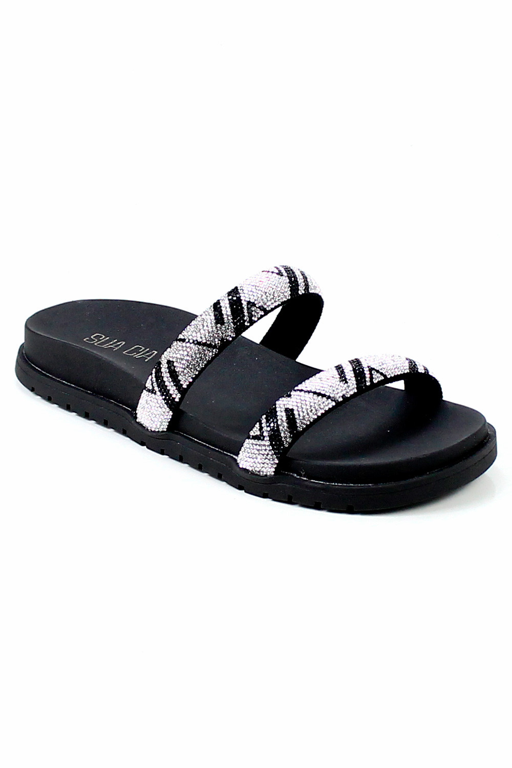 Papete Flatform com tiras em Strass