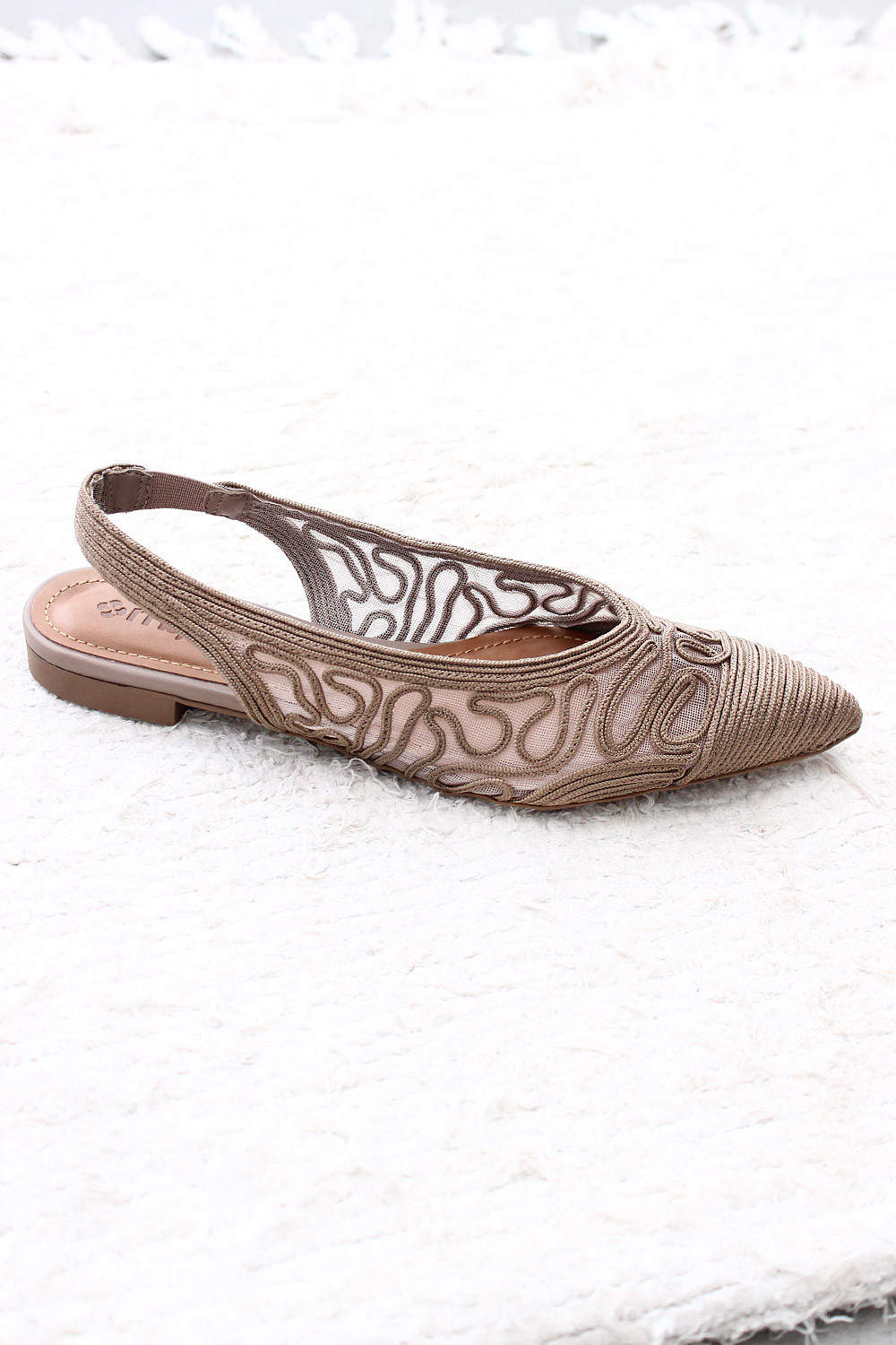 Sapatilha Mybez Beatriz com Bordado, Tela e Elástico de Ajuste