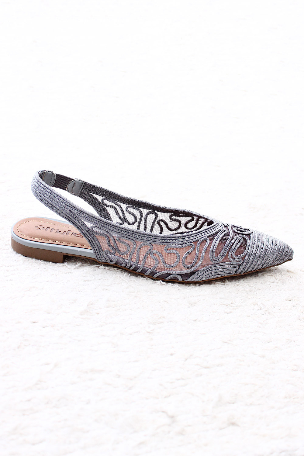 Sapatilha Mybez Beatriz com Bordado, Tela e Elástico de Ajuste