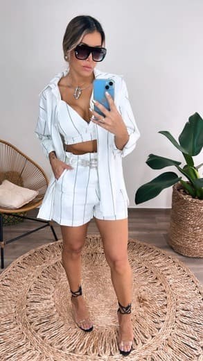 Conjunto Esbelt 3 Peças Listra Preto