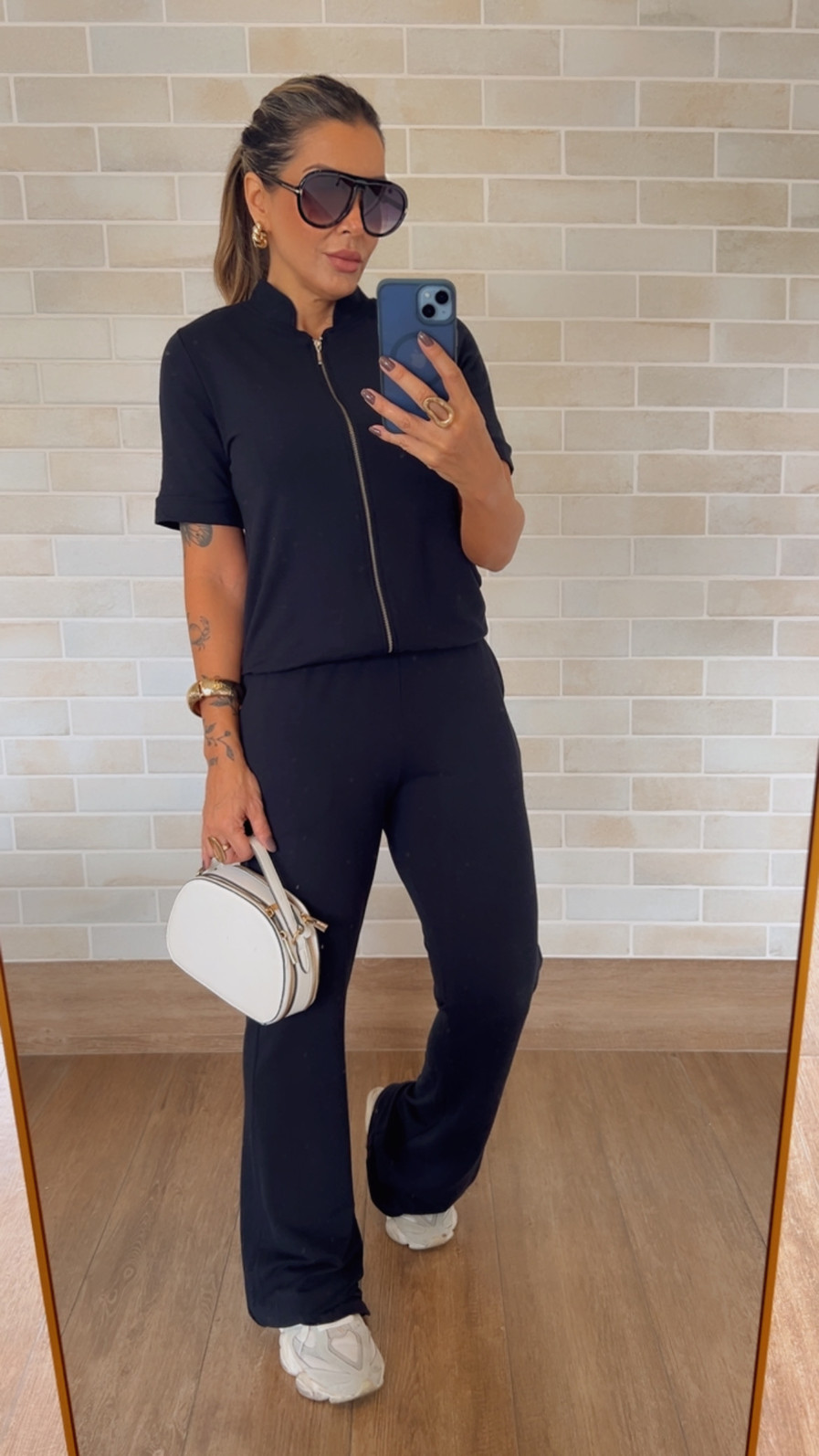 Conjunto em Moletinho Betina Preto Conjunto em Moletinho Betina Preto