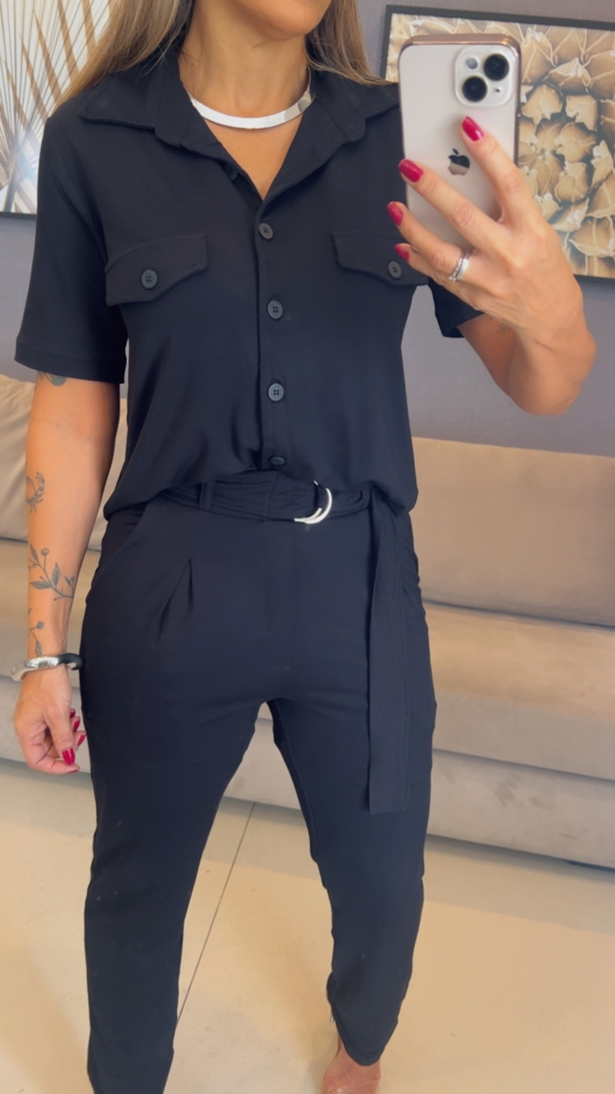 Conjunto Estela Com Calça Cenoura Preto Conjunto Estela Com Calça Cenoura Preto