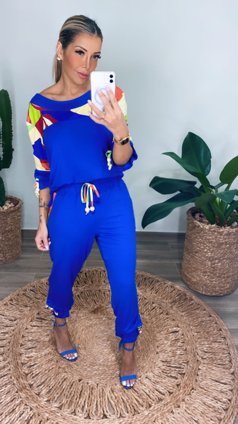 Conjunto Camila Royal com Estampa Floral