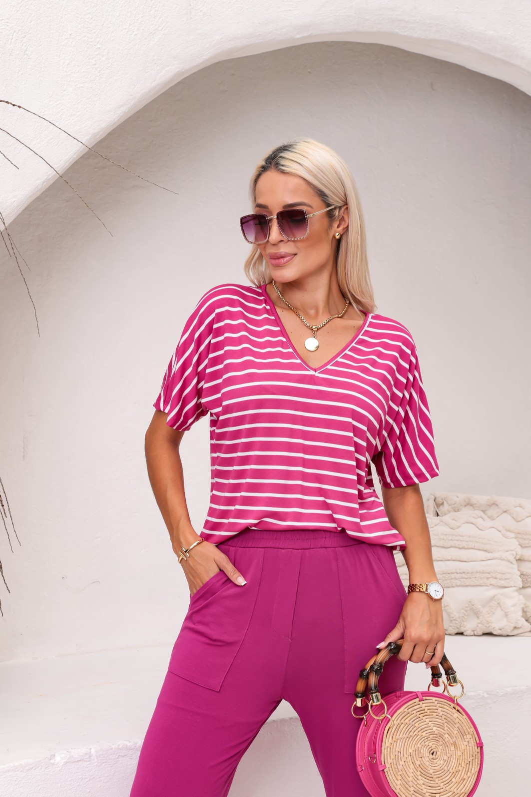 Conjunto Morgana 3.0 Gola V Fúcsia