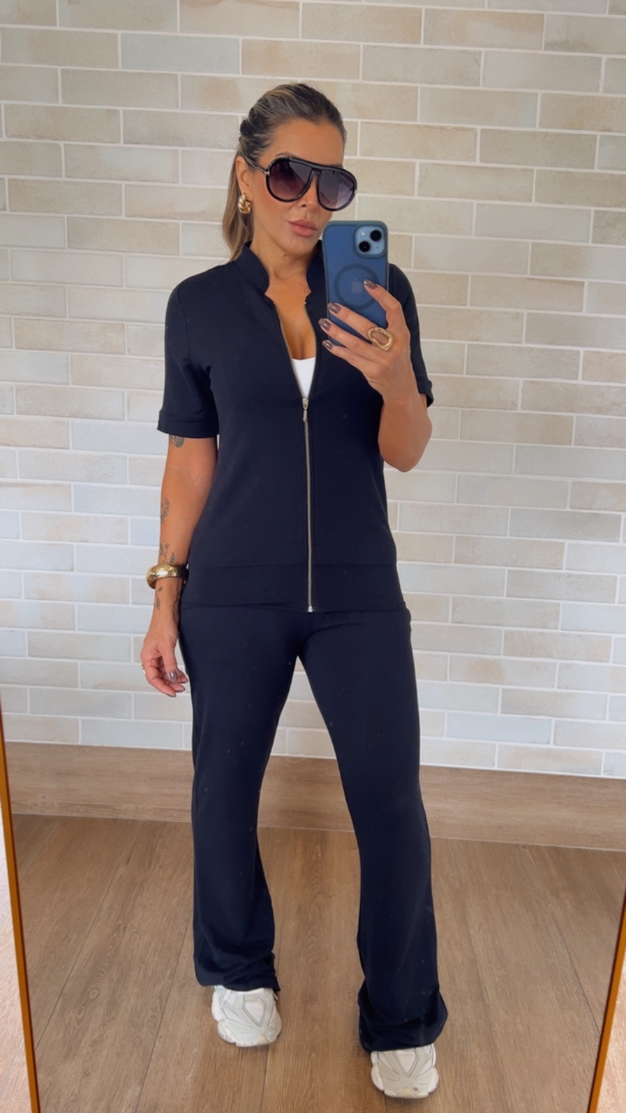 Conjunto em Moletinho Betina Preto Conjunto em Moletinho Betina Preto