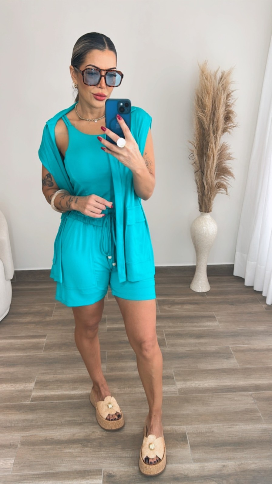 Conjunto de shorts com três peças Beatriz Jade