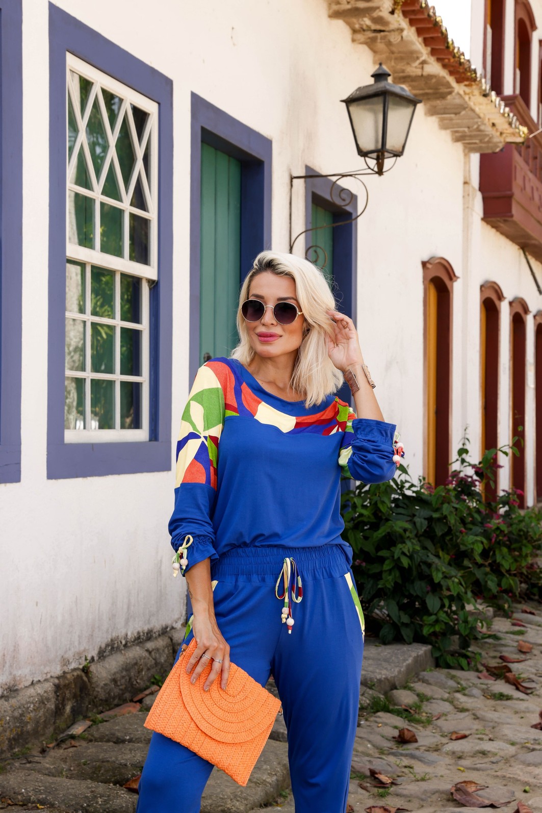 Conjunto Camila Royal com Estampa Floral